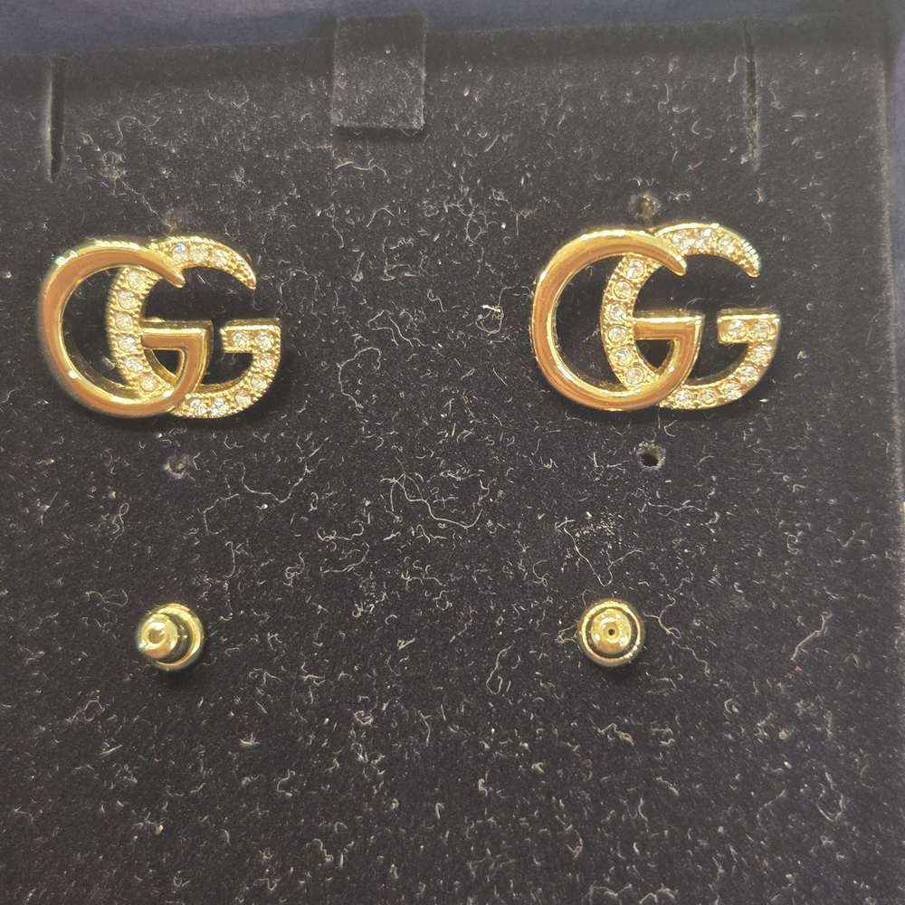Gucci Gold & Rhinestone Earrings - Picture 3 of 12